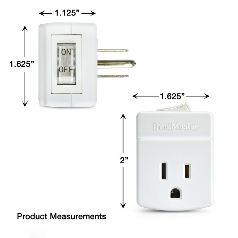 BindMaster 3 Prong Grounded Single Port Power Adapter with Indicator On/Off Switch (3 Pack) - Image 2